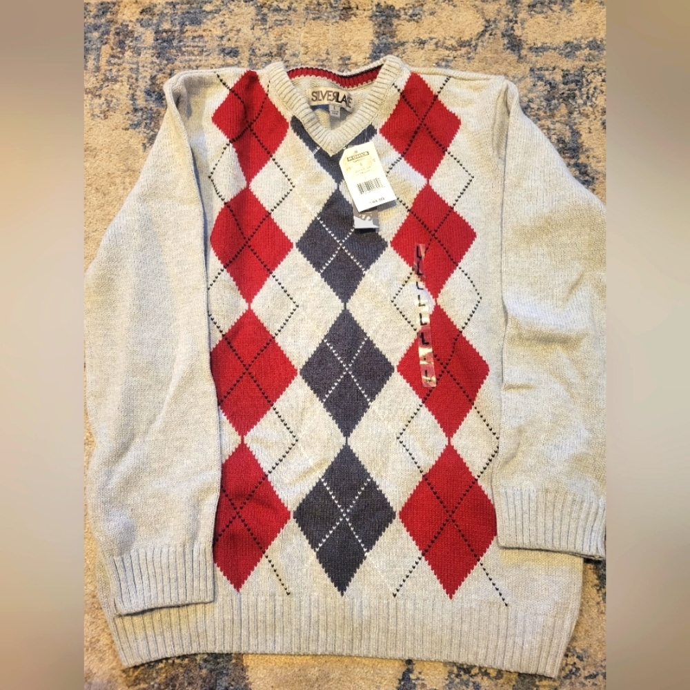 Boys Geometric Argyle Pullover Sweater